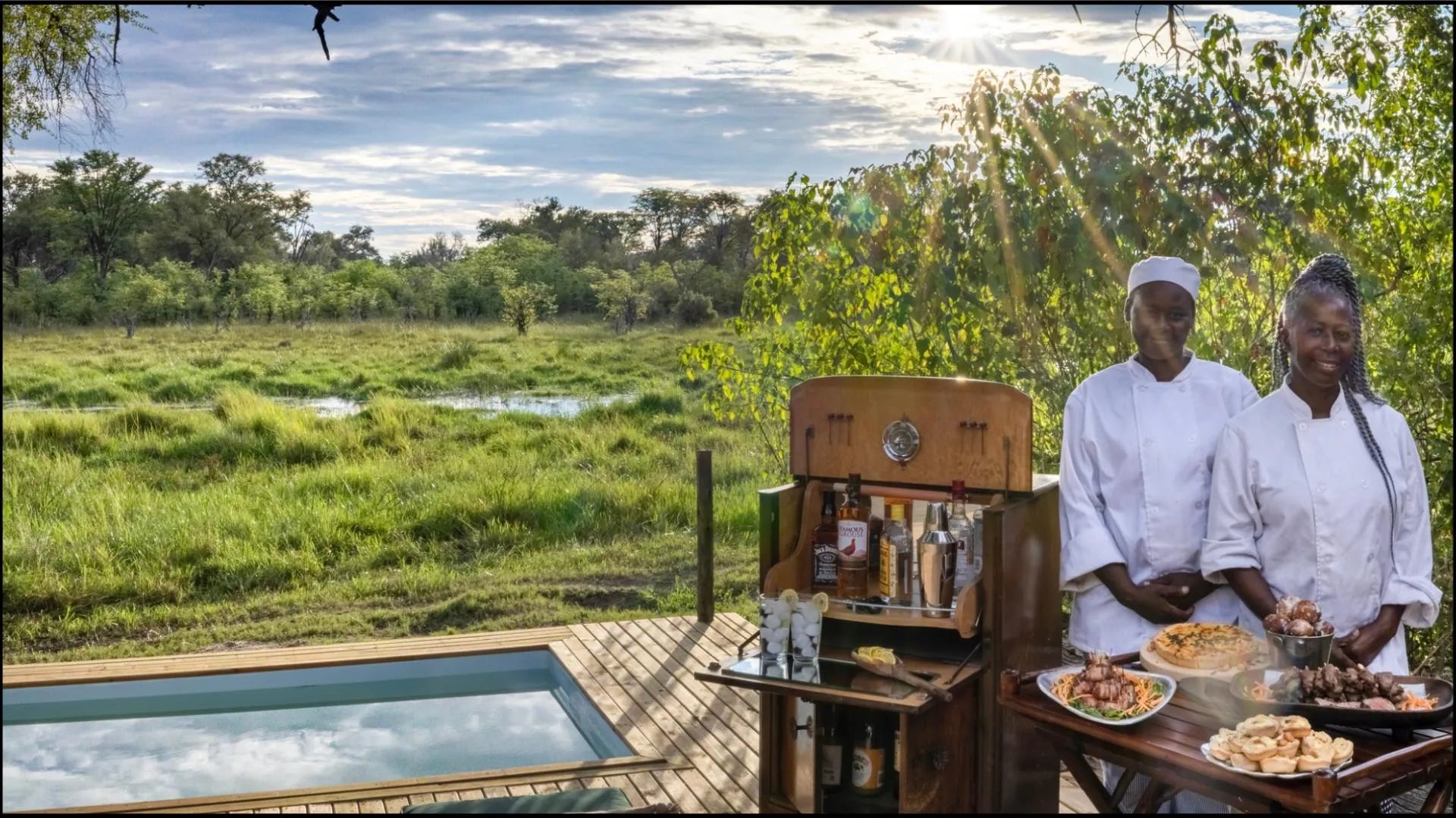 Afternoon Tea at MmaTsebe Tented Camp , Khwai, Botswana.