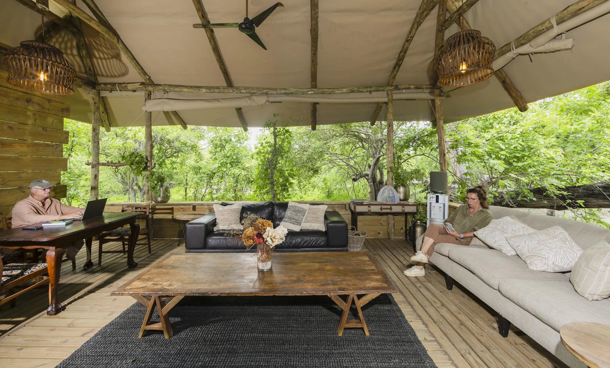 MmaTsebe Wi-fi Lounge at MmaTsebe Tented Camp , Khwai, Botswana.