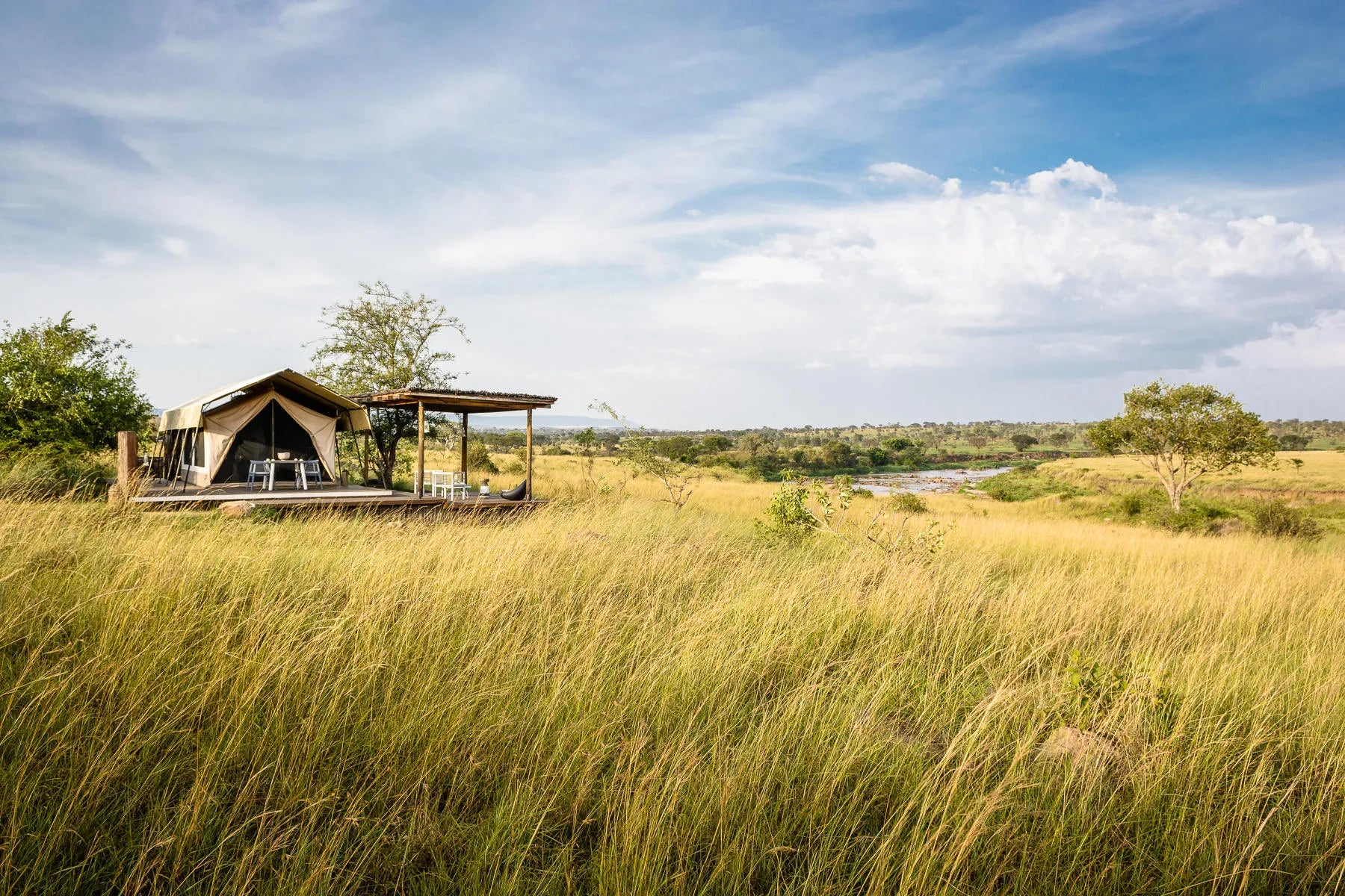 Singita Mara River Tented Camp at Singita Mara River Tented Camp, Northern Serengeti, Tanzania.
