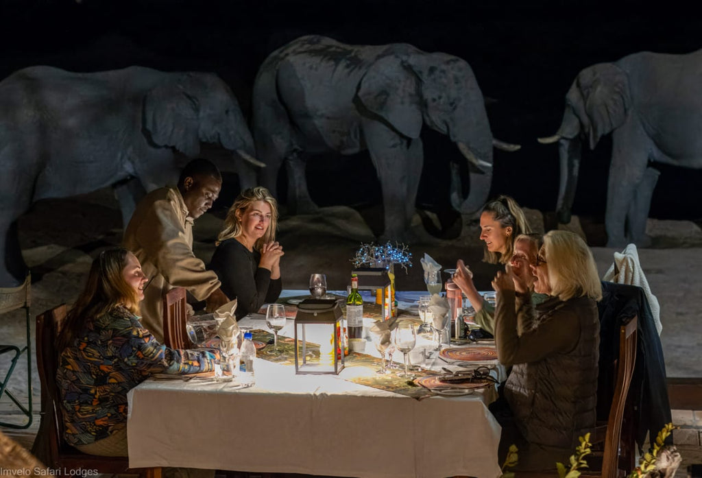Dinner with the elephants at Nehimba