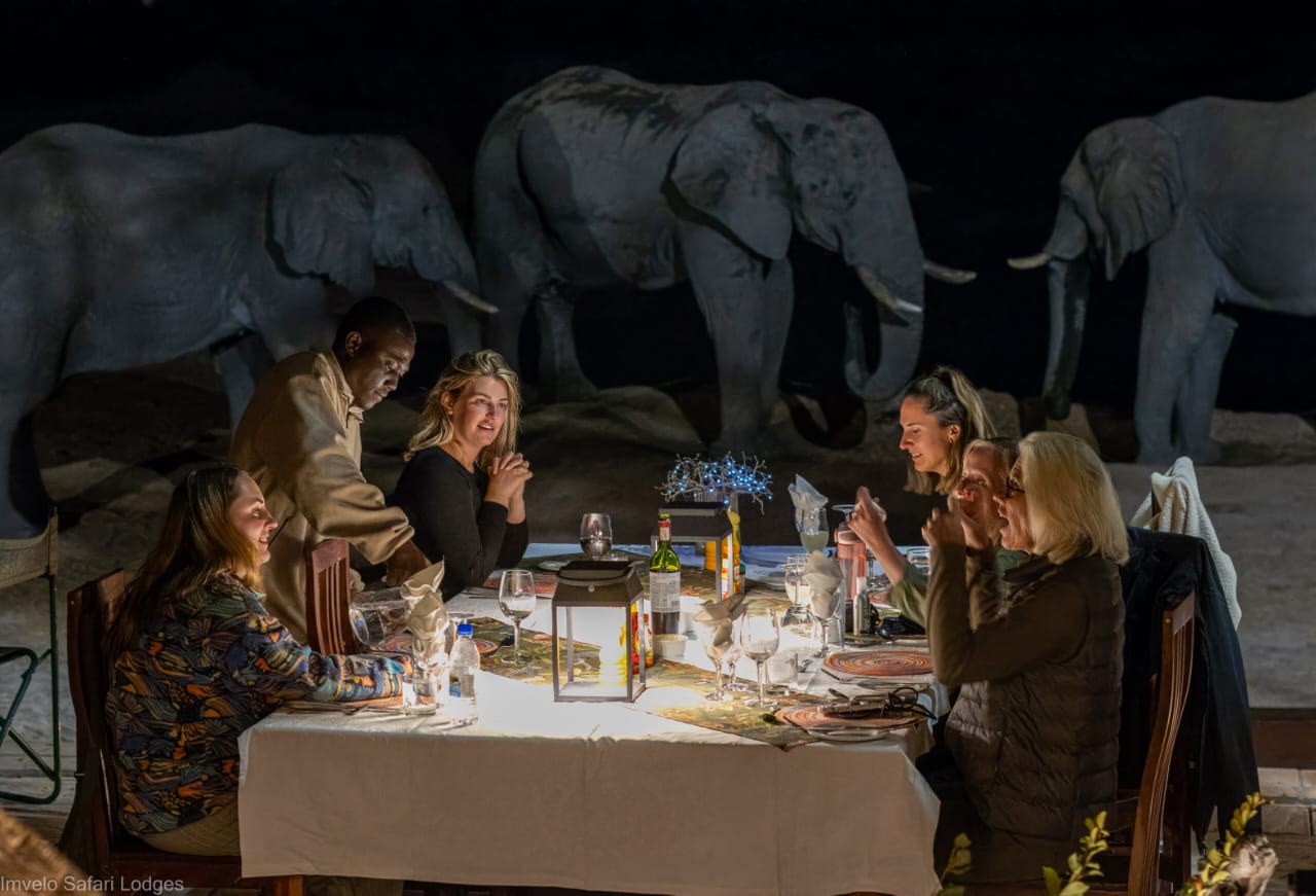 Dinner with the elephants at Nehimba