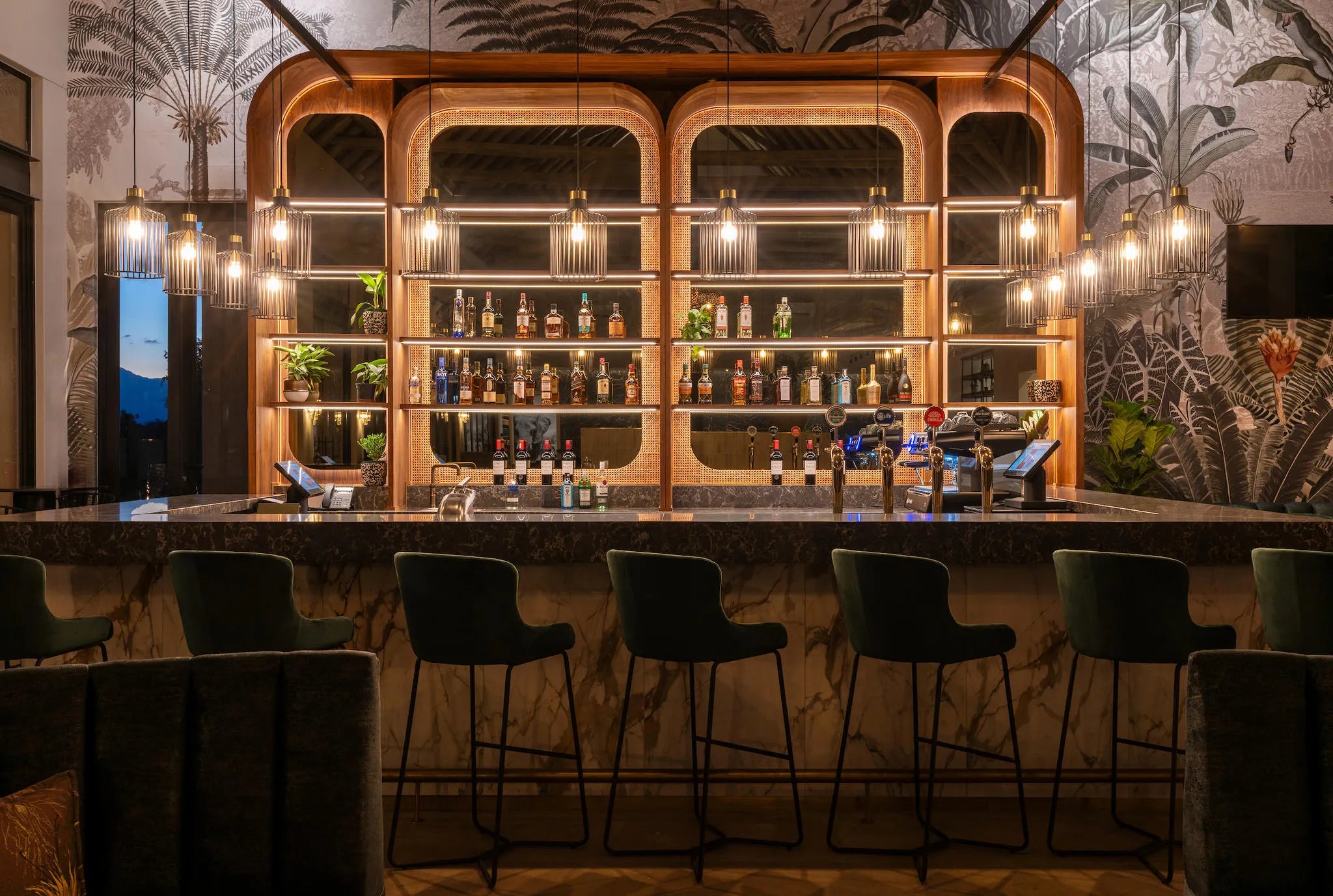 Bar at Mirage Restaurant at Radisson Safari Hotel Hoedspruit, Hoedspruit, South Africa.