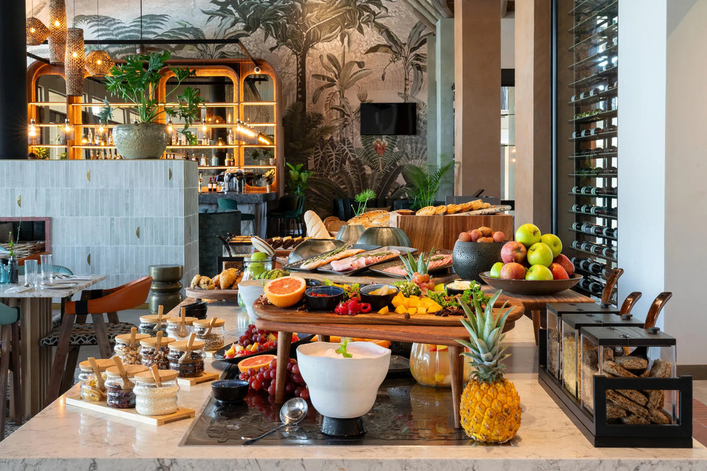 Breakfast Buffet at Mirage Restaurant at Radisson Safari Hotel Hoedspruit, Hoedspruit, South Africa.