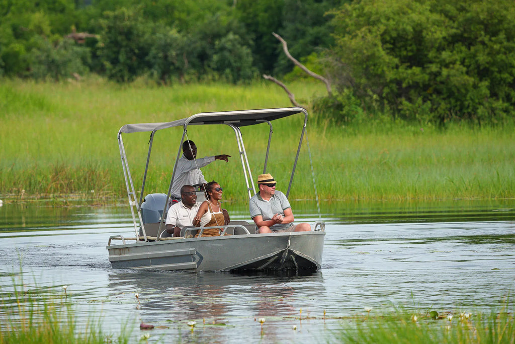 Karangoma - activity (boating) at Karangoma, Okavango Delta, Botswana.