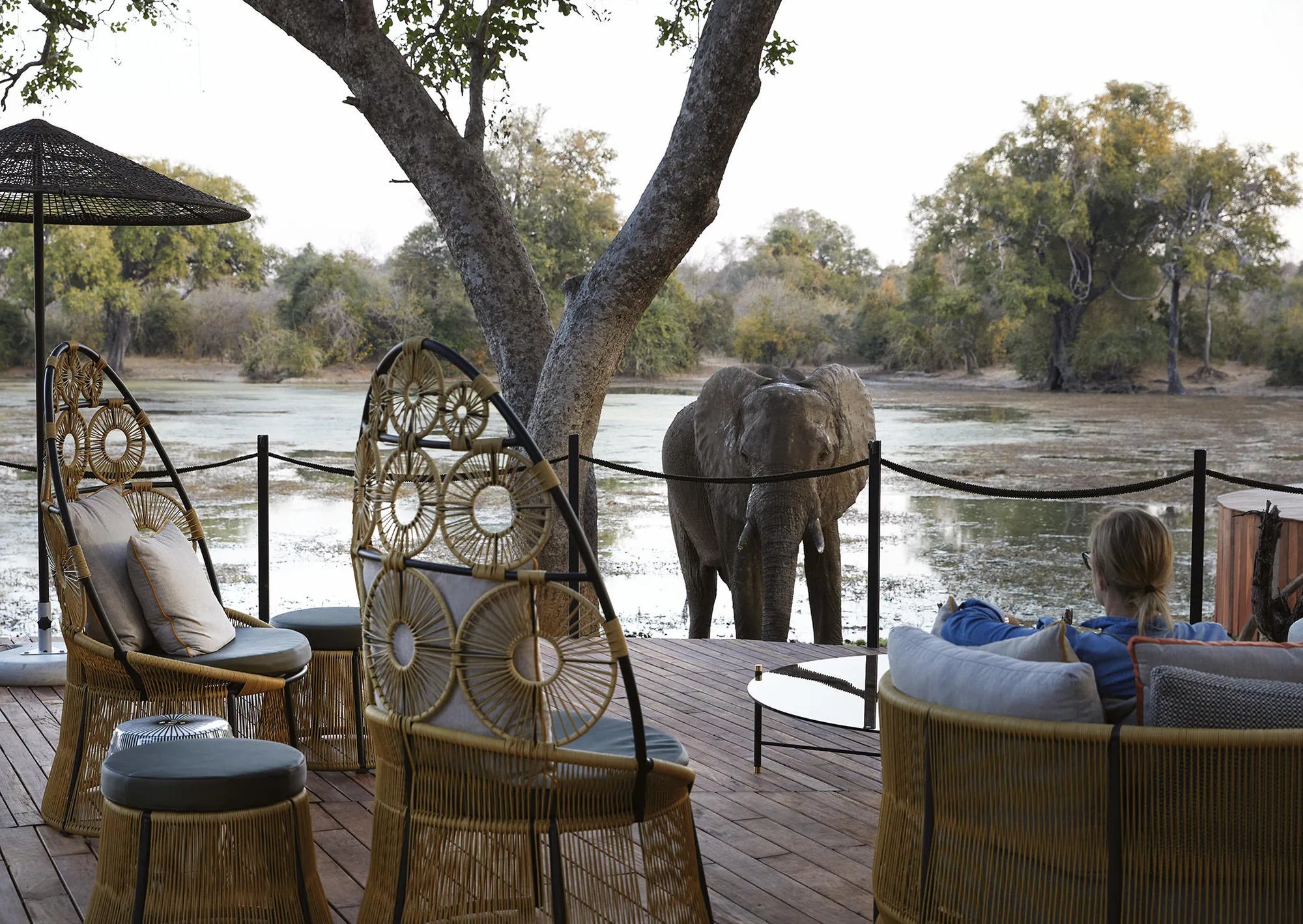 Main Deck at Molori Mashuma, Mana Pools National Park, Zimbabwe.