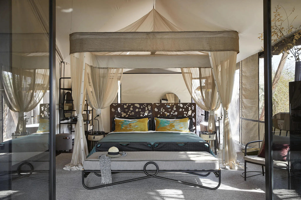 Villa Style Tented Suite Bedroom at Molori Mashuma, Mana Pools National Park, Zimbabwe.