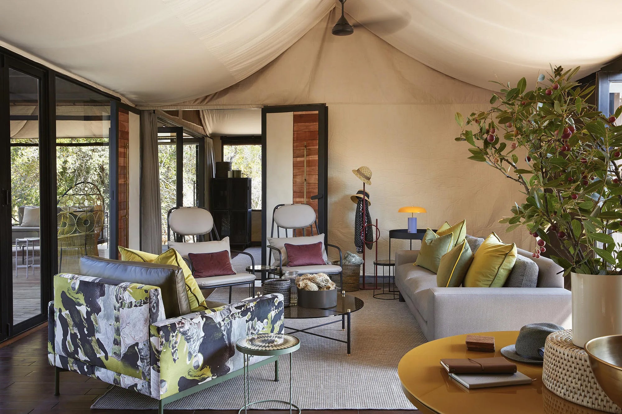 Villa Style Tented Suite Lounge at Molori Mashuma, Mana Pools National Park, Zimbabwe.