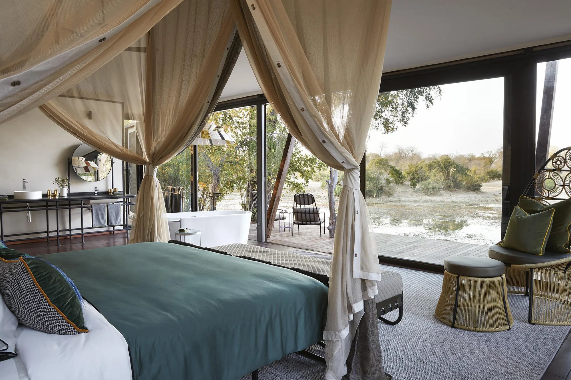 Premier Tented Suite View over Pan at Molori Mashuma, Mana Pools National Park, Zimbabwe.
