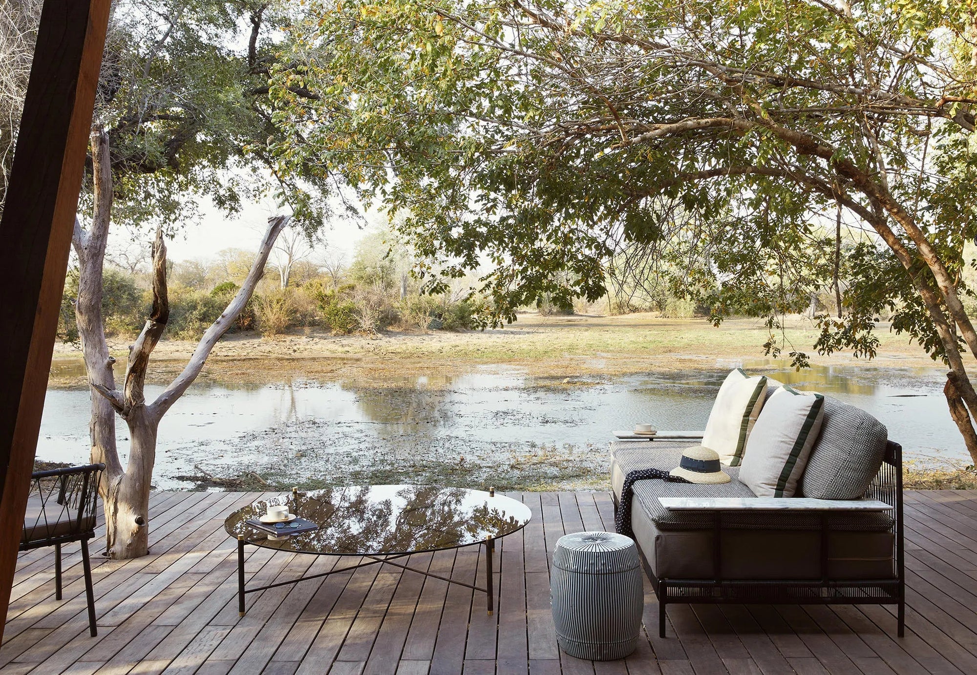 Premier Tented Suite Deck at Molori Mashuma, Mana Pools National Park, Zimbabwe.