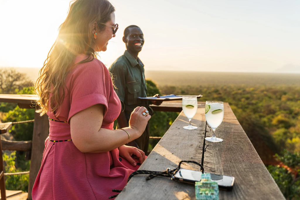 Kipalo Hills, sundowner pool deck at Kipalo Hills, Tsavo West National Park, Kenya.