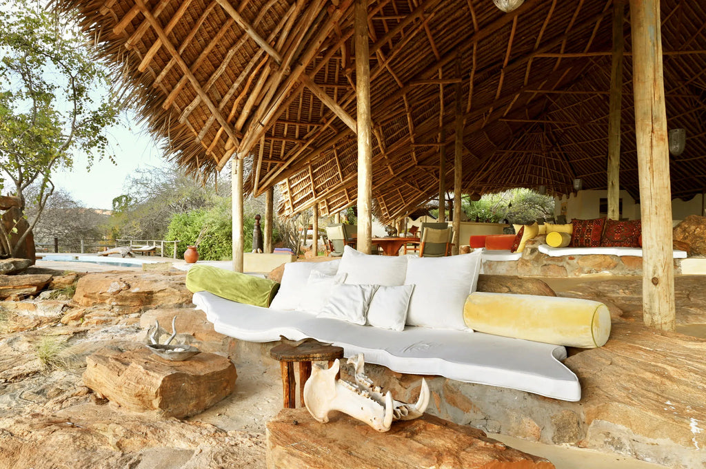 Kipalo Hills, mess area, lounge at Kipalo Hills, Tsavo West National Park, Kenya.