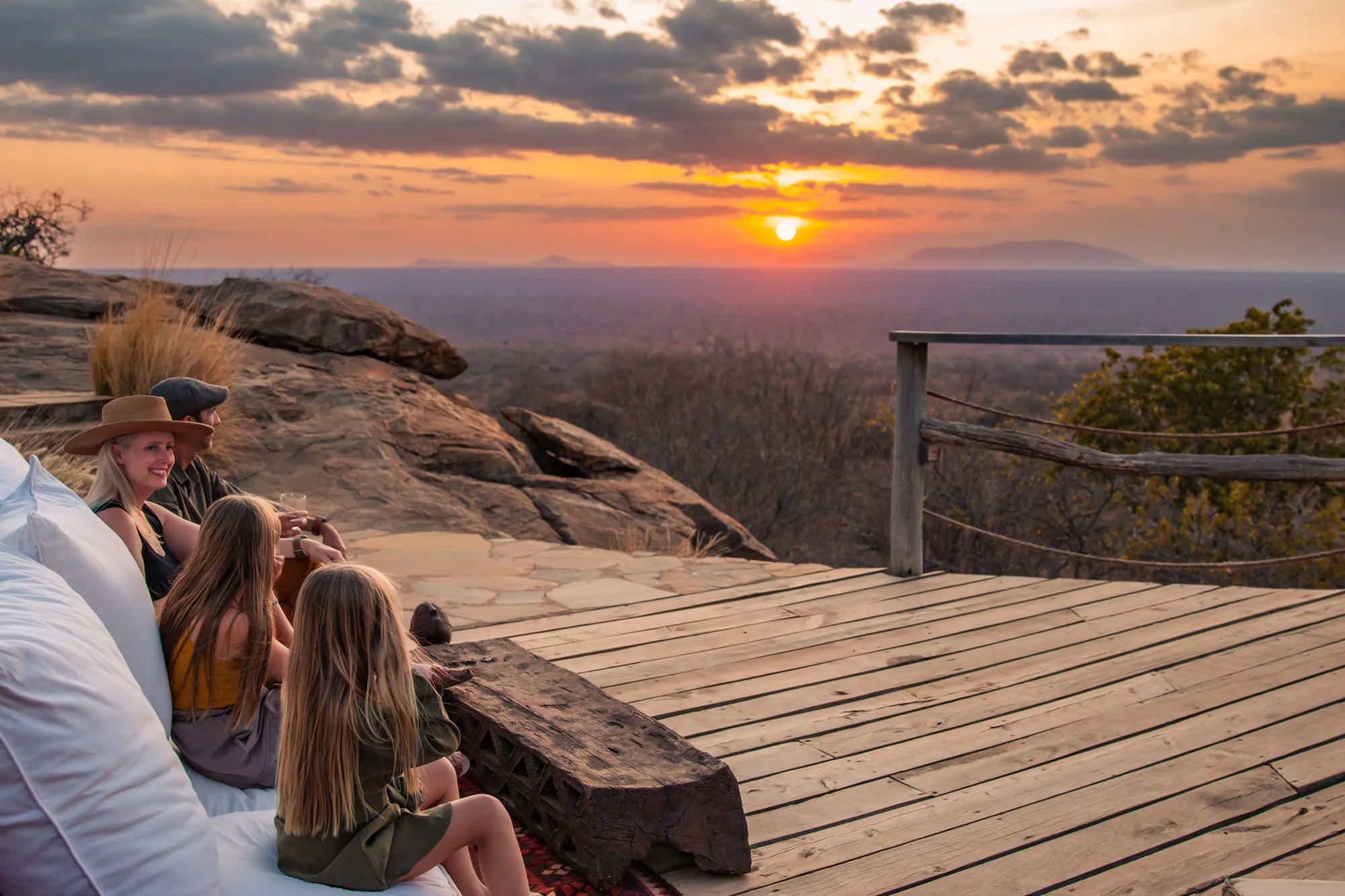 Kipalo Hills, pool deck, sundownert at Kipalo Hills, Tsavo West National Park, Kenya.