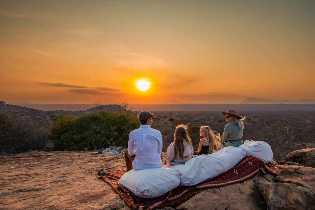 Kipalo Hills, sundowner at sundowner rock at Kipalo Hills, Tsavo West National Park, Kenya.