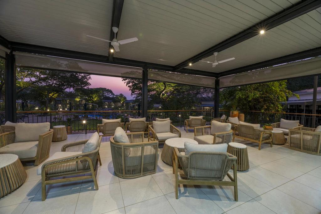 Waterfalls Lodge - Outside Lounge at Waterfalls Lodge, Victoria Falls (Zimbabwe), Zimbabwe.