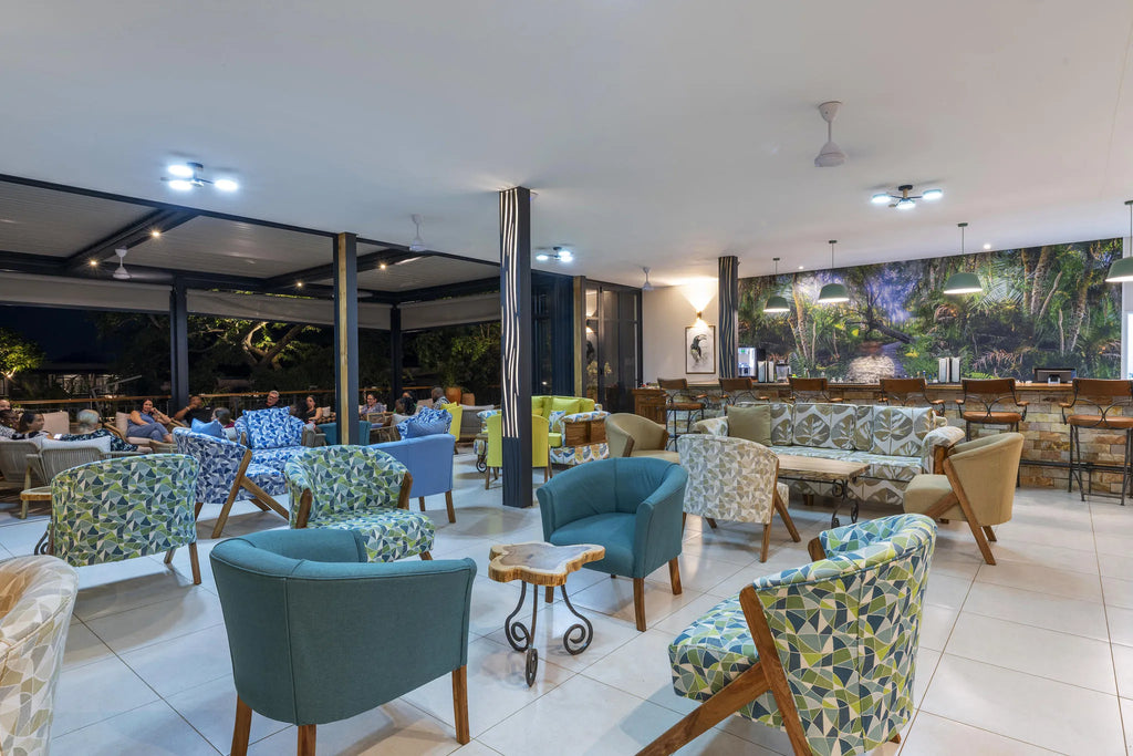 Waterfalls Lodge - Inside Lounge & Bar at Waterfalls Lodge, Victoria Falls (Zimbabwe), Zimbabwe.