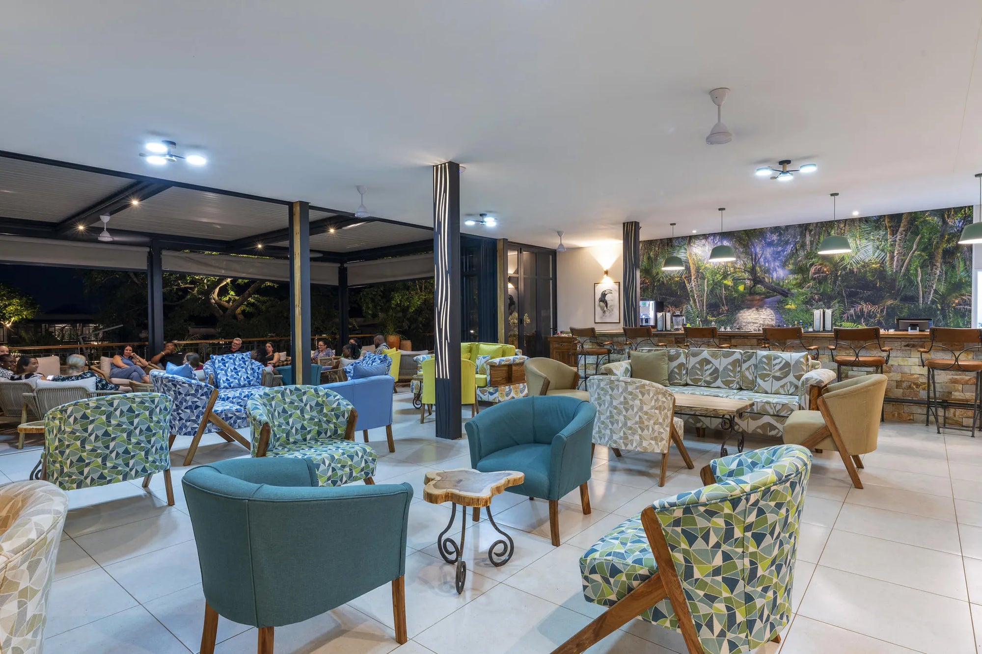 Waterfalls Lodge - Inside Lounge & Bar at Waterfalls Lodge, Victoria Falls (Zimbabwe), Zimbabwe.