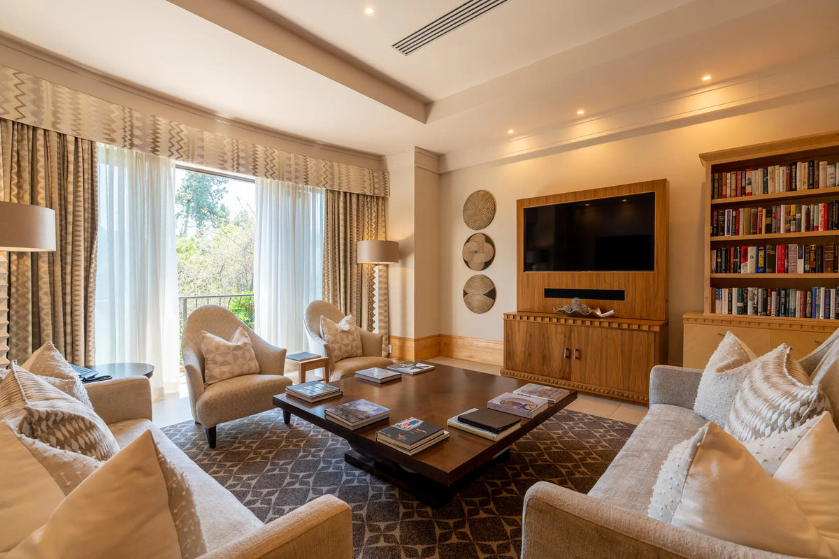 Villa Presidential Suite Lounge at Saxon Hotel Villas & Spa, Johannesburg, South Africa.