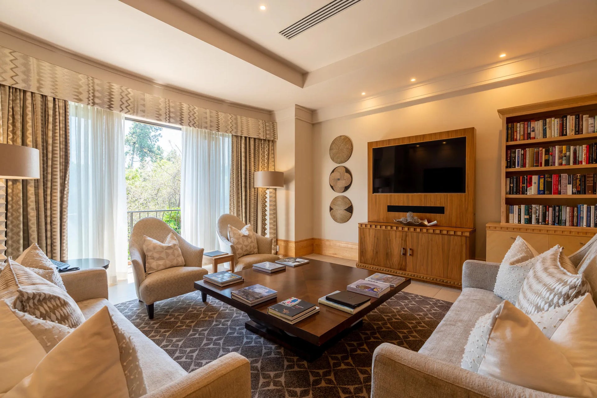 Villa Presidential Suite Lounge at Saxon Hotel Villas & Spa, Johannesburg, South Africa.