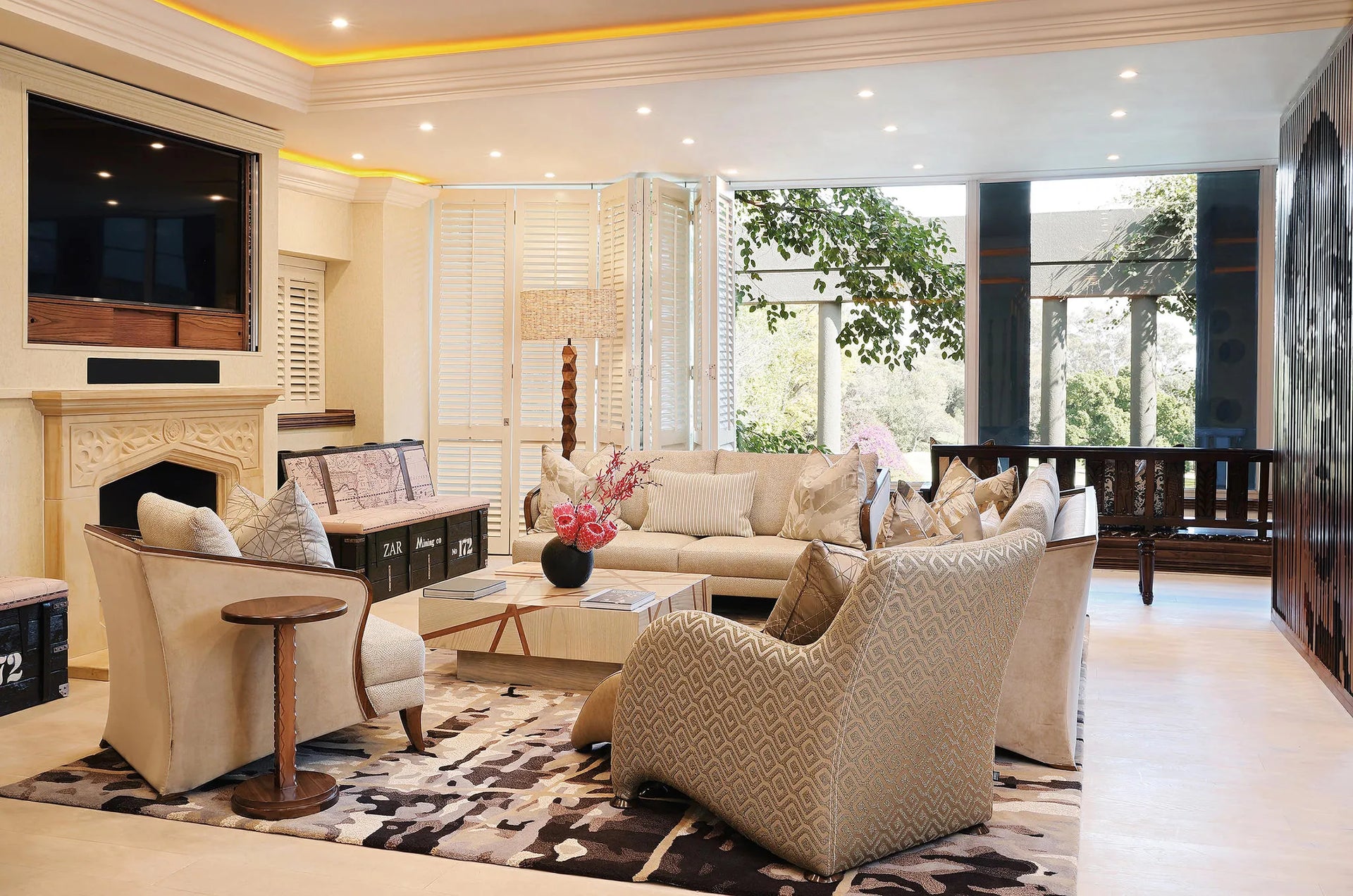 Nelson Mandela Platnium Suite Lounge at Saxon Hotel Villas & Spa, Johannesburg, South Africa.