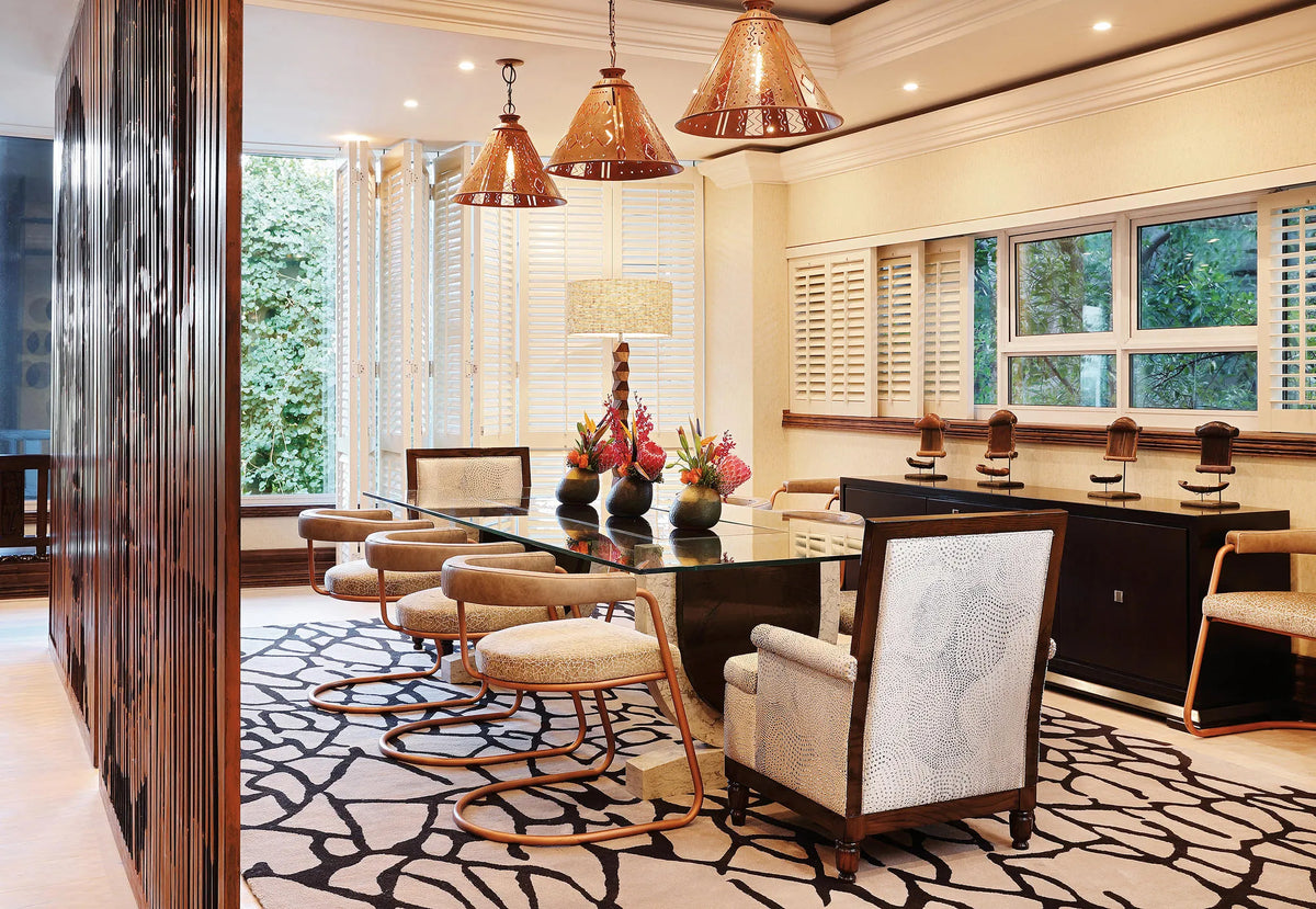 Nelson Mandela Platnium Suite Dining Room at Saxon Hotel Villas & Spa, Johannesburg, South Africa.