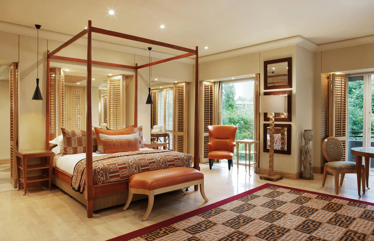 Presidential Suite Bedroom at Saxon Hotel Villas & Spa, Johannesburg, South Africa.