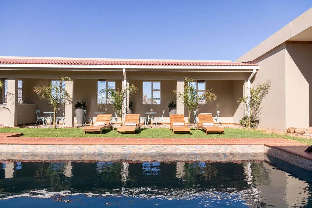 Pool & Verandah at Ugab Game Farm & Lodge, Twyfelfontein, Namibia.