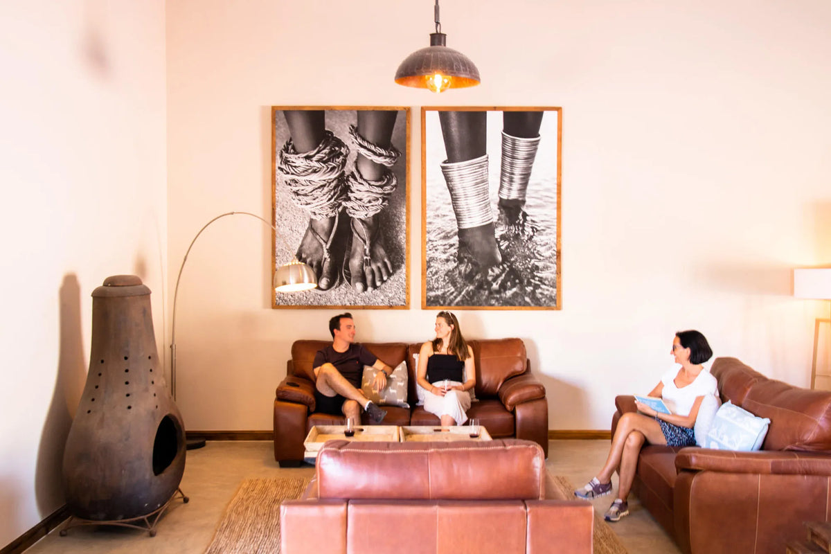 Lodge Interior Relaxation Area at Ugab Game Farm & Lodge, Twyfelfontein, Namibia.
