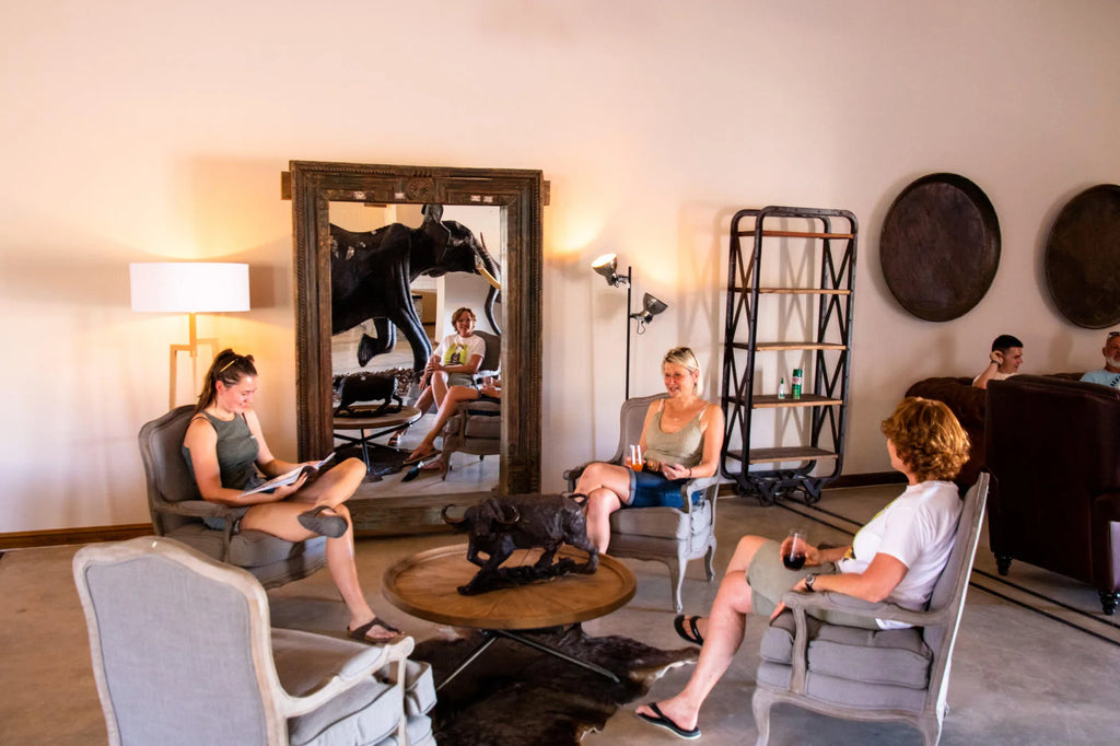 Lodge Interior Relaxation Area at Ugab Game Farm & Lodge, Twyfelfontein, Namibia.