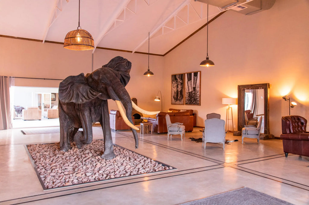 Lodge Interior Relaxation Area at Ugab Game Farm & Lodge, Twyfelfontein, Namibia.