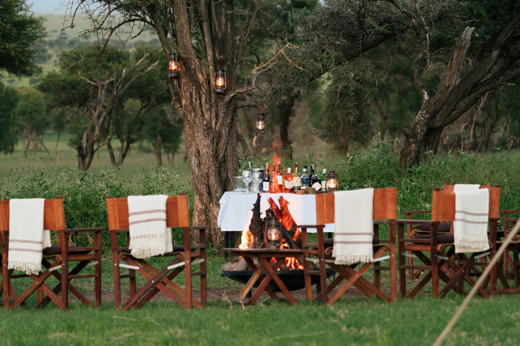 Fire place at Awali Serengeti Camp, Central Serengeti, Tanzania.