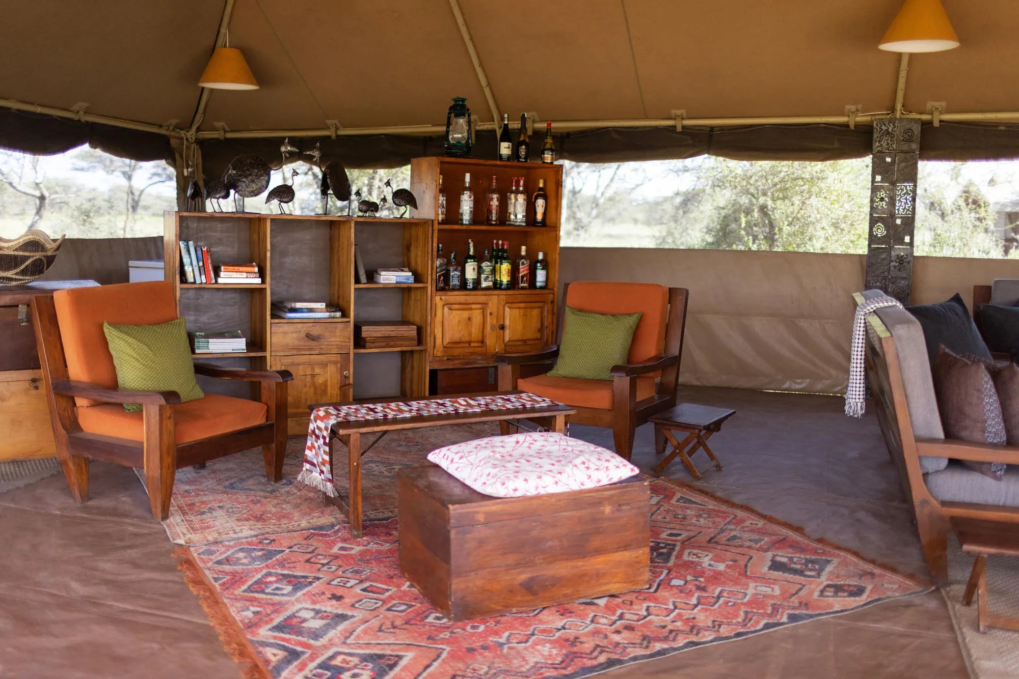Ndutu Wilderness Camp Lounge at Ndutu Wilderness Camp, Ndutu, Tanzania.