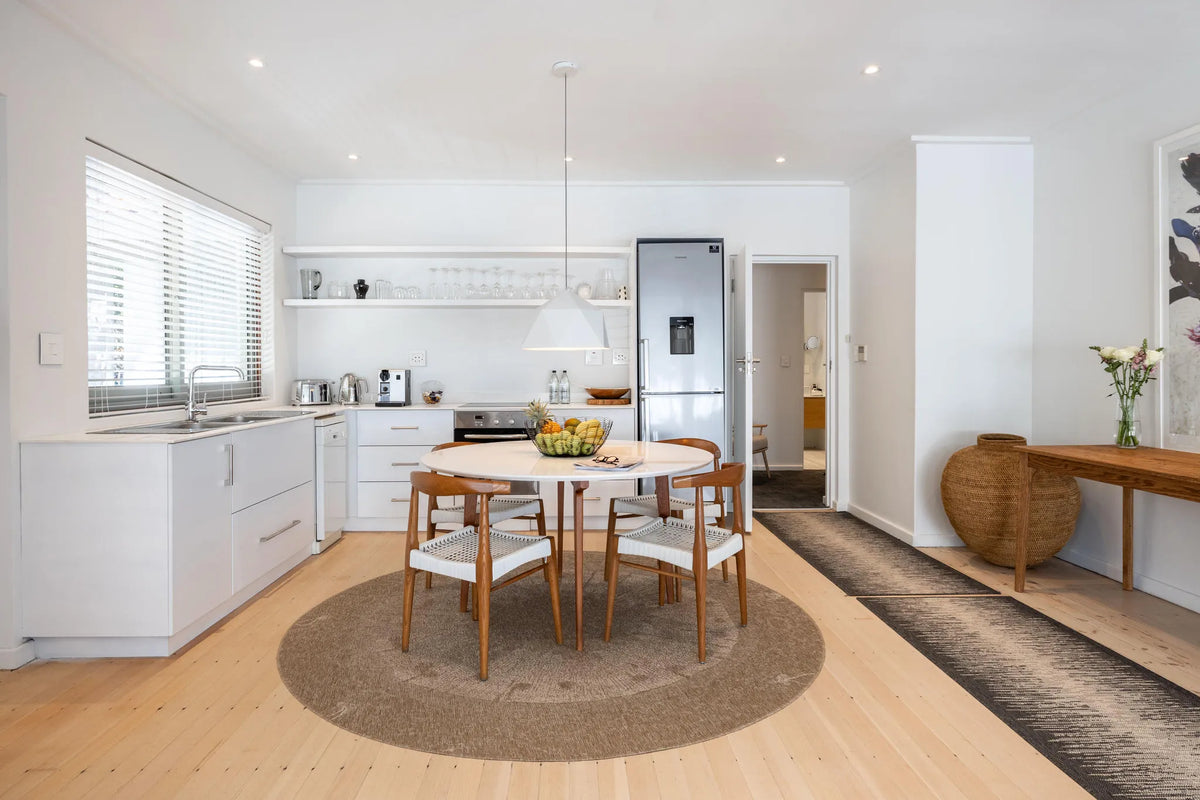 Deluxe River Apartment kitchen at Vineyard Hotel, Cape Town, South Africa.