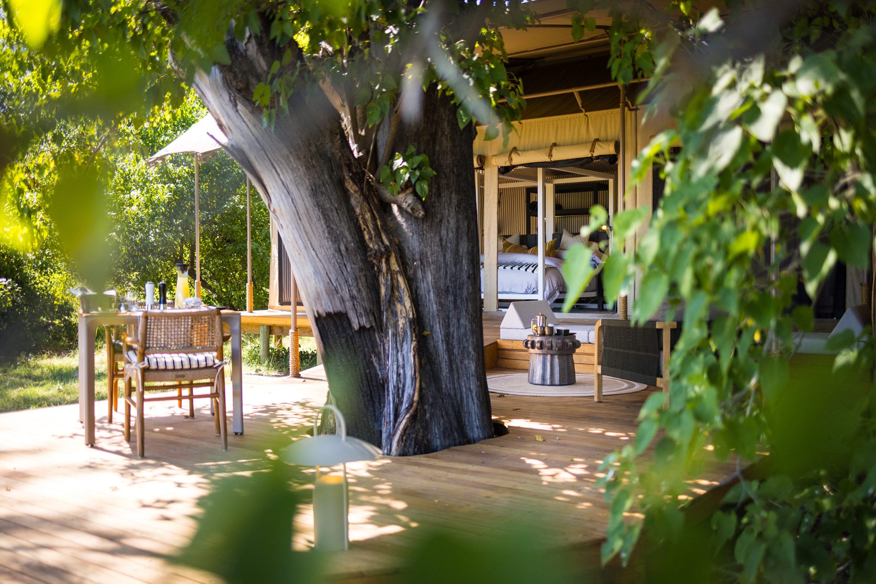 Luxury tent private areas