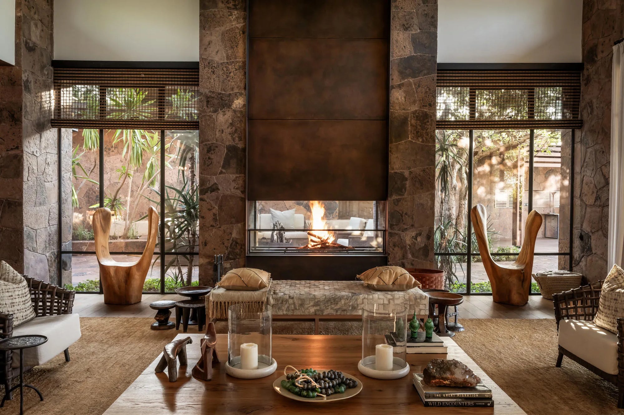 Singita Kilima Living Room at Singita Kilima, Singita Serengeti Grumeti, Tanzania.