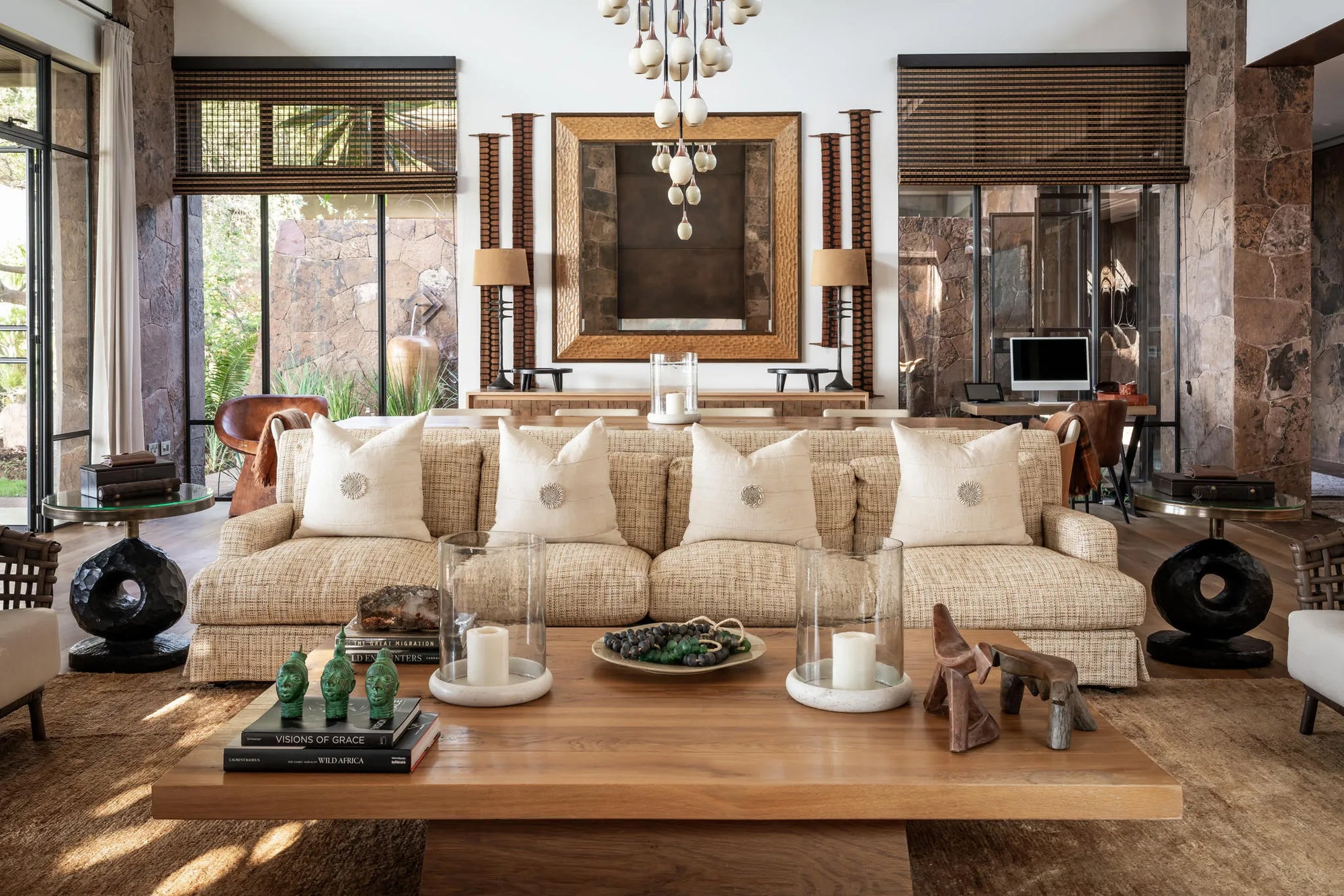 Singita Kilima Living Room at Singita Kilima, Singita Serengeti Grumeti, Tanzania.