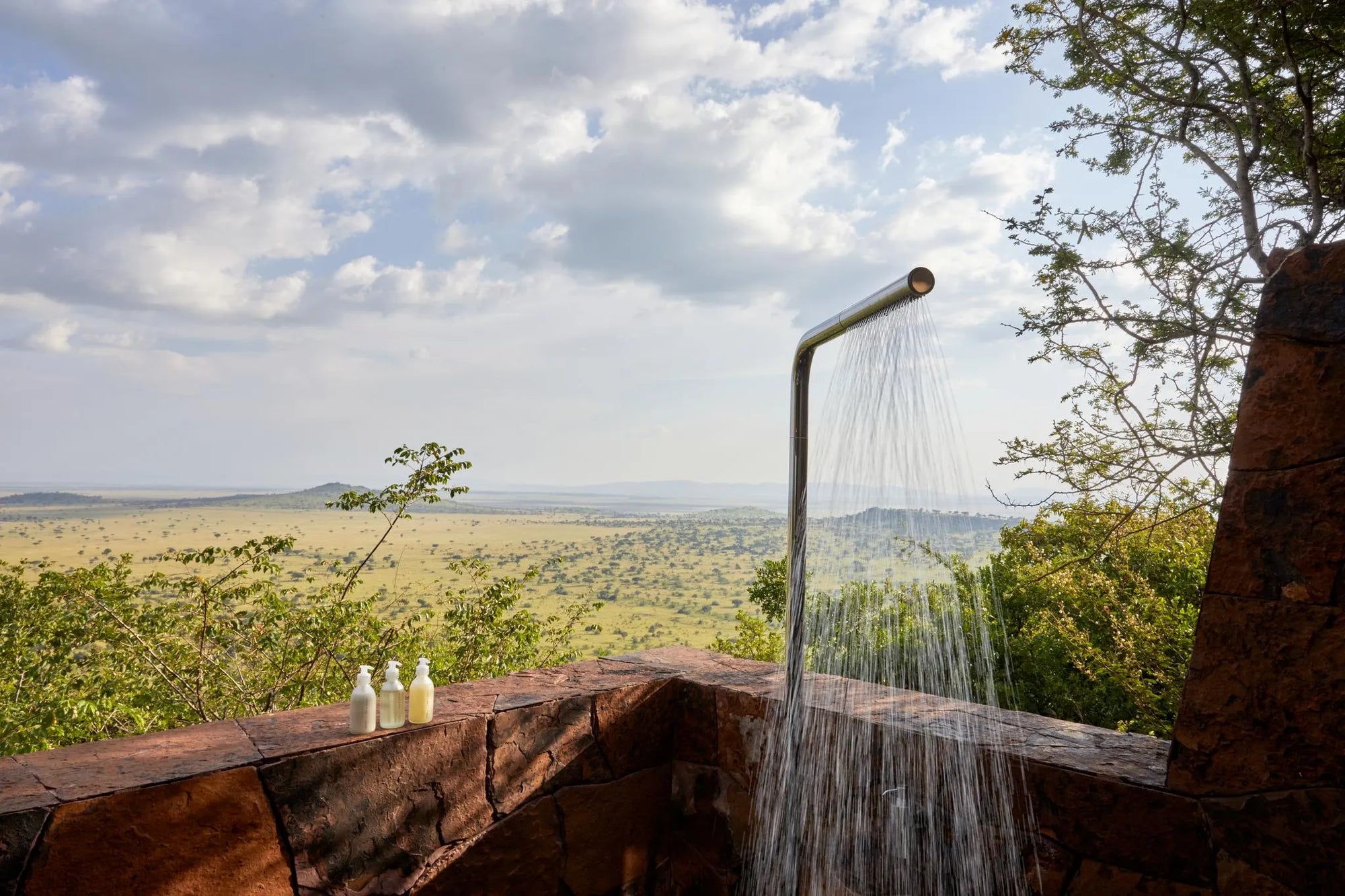Singita Kilima Outdoor Shower at Singita Kilima, Singita Serengeti Grumeti, Tanzania.