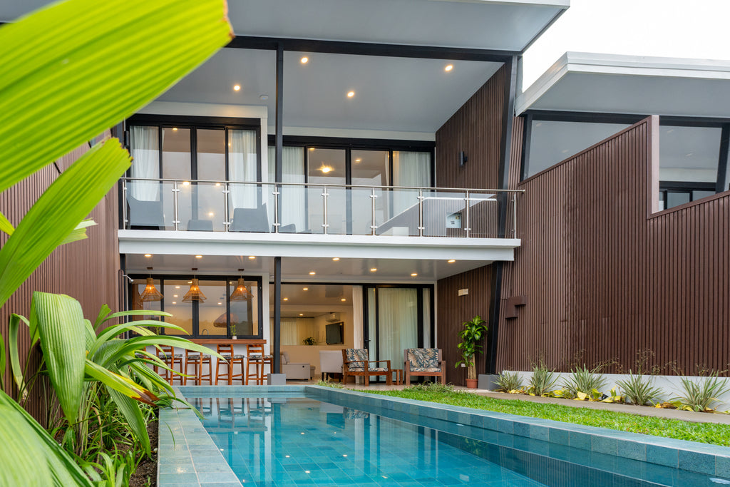 2 bedroom Villa- Villa front, garden, pool, terrace & balcony