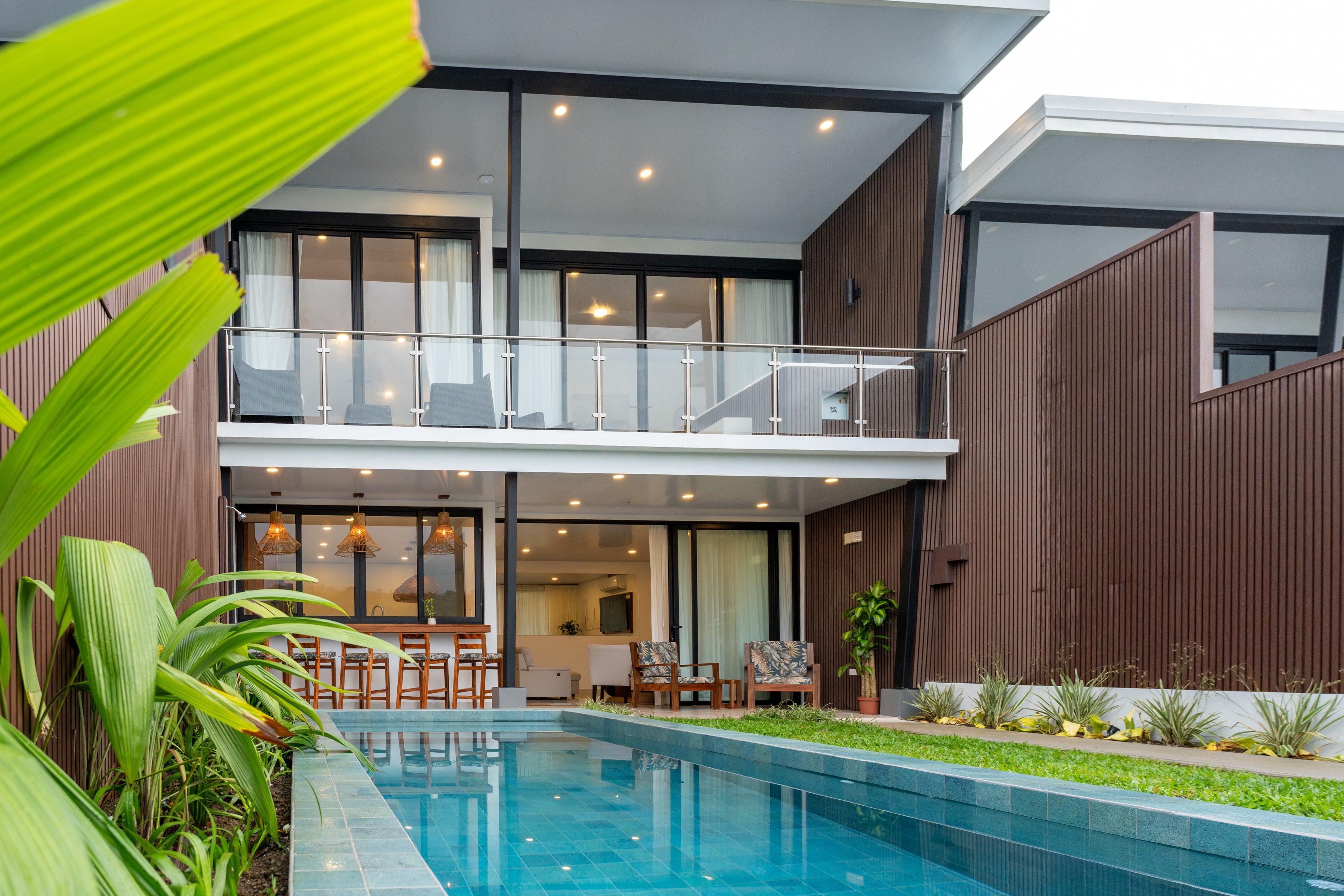 2 bedroom Villa- Villa front, garden, pool, terrace & balcony