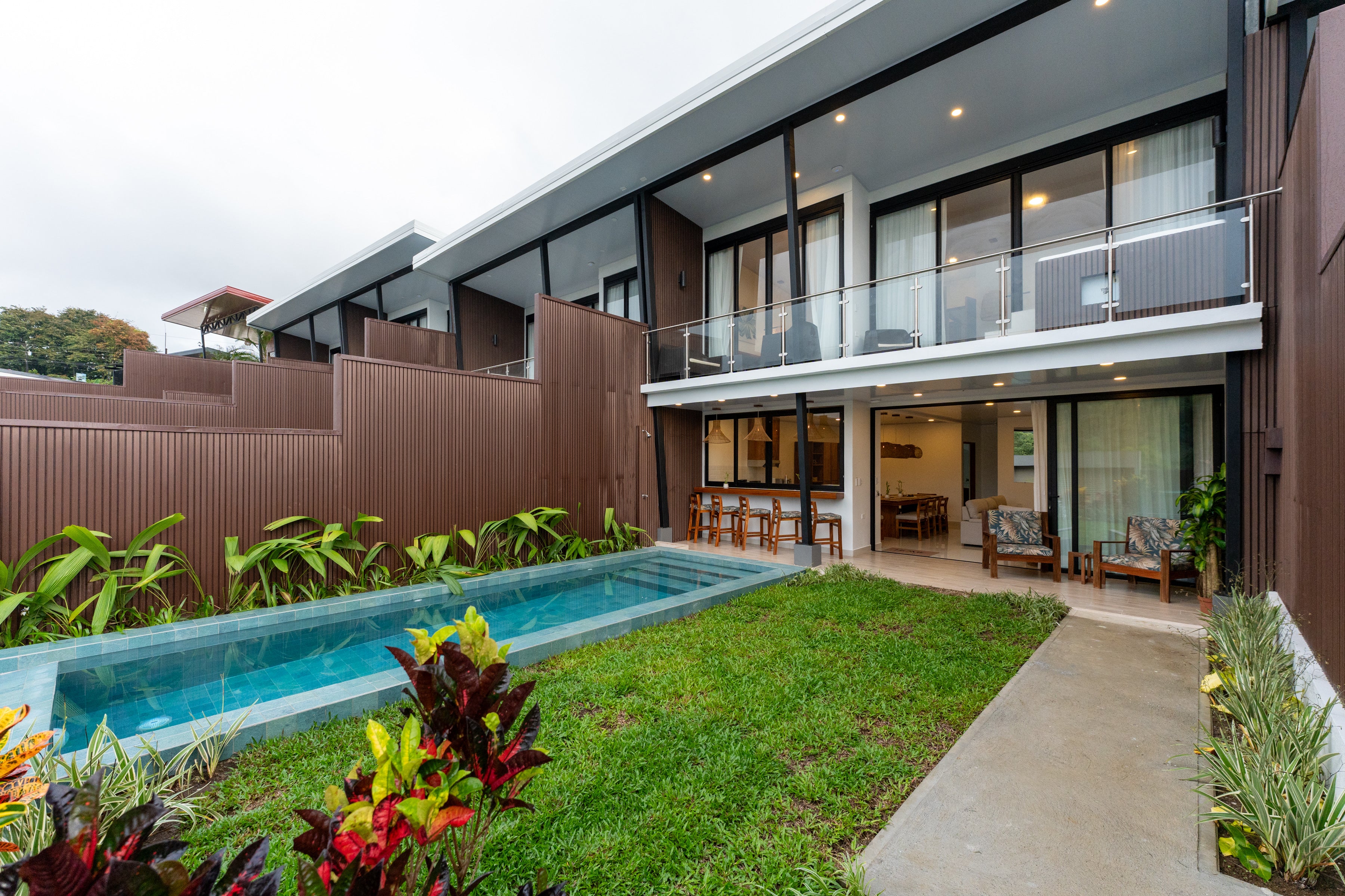 2 bedroom Villa- Villa front, garden, pool, terrace & balcony