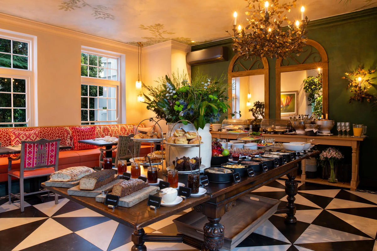 Breakfast Buffet at The Cellars Hohenort, Cape Town, South Africa.