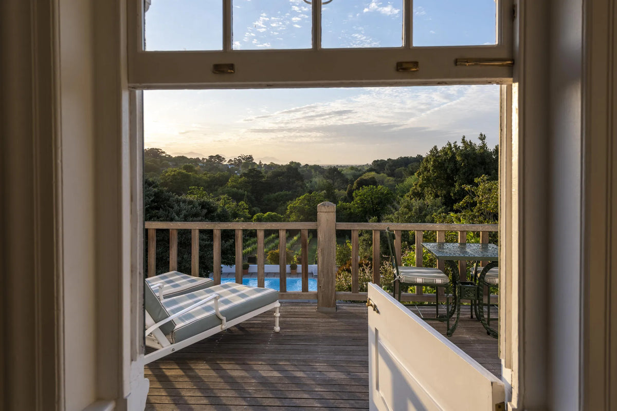 Luxury Double with Verandah at The Cellars Hohenort, Cape Town, South Africa.