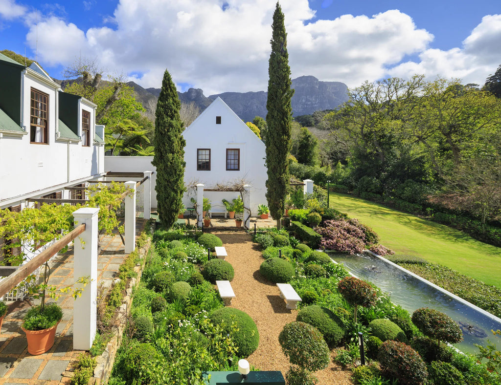 Garden and Mountain views at The Cellars Hohenort, Cape Town, South Africa.