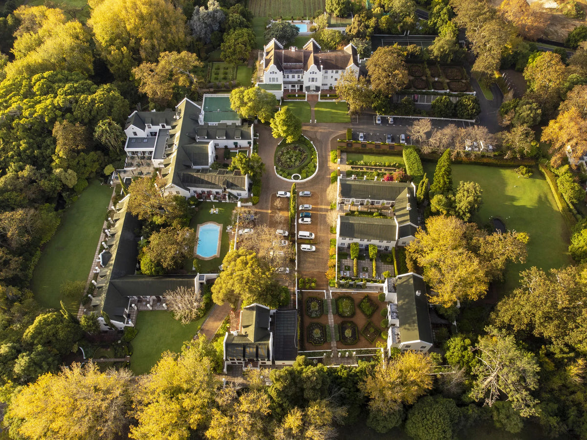 Aerial View at The Cellars Hohenort, Cape Town, South Africa.