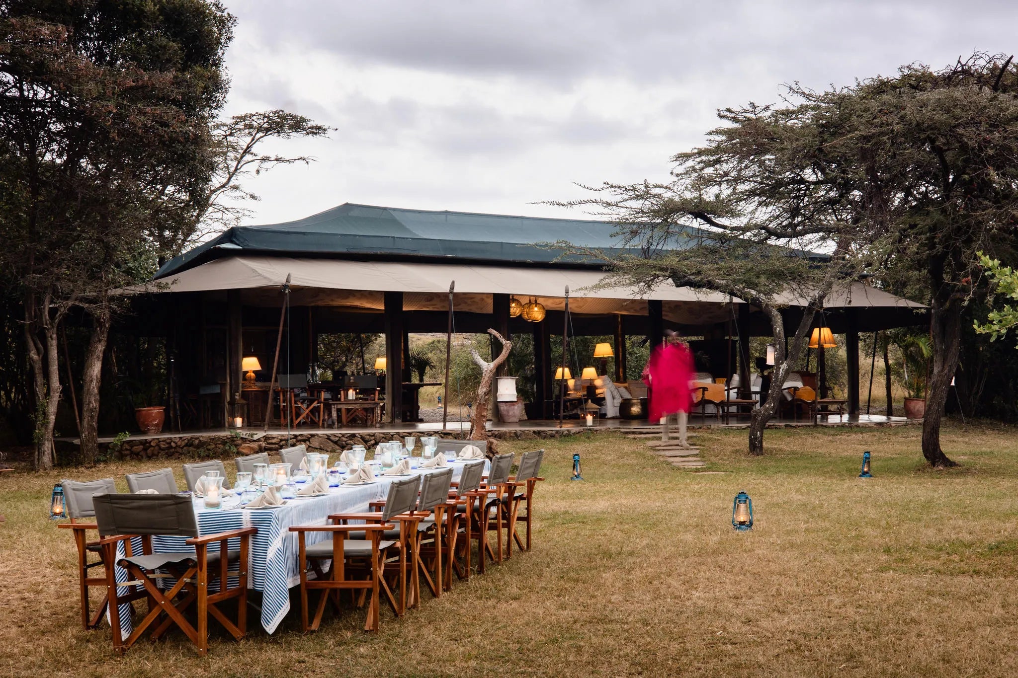 Outdoor Dining at Hemingways River Camp Mara, Mara North Conservancy, Kenya.