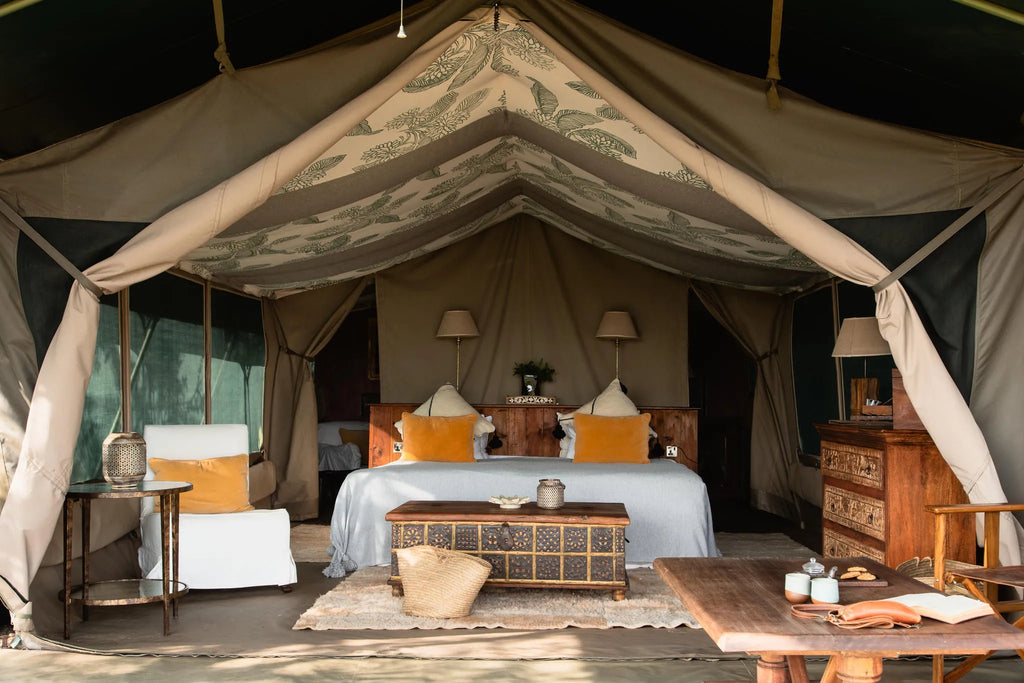 Classic Safari Tent at Hemingways River Camp Mara, Mara North Conservancy, Kenya.