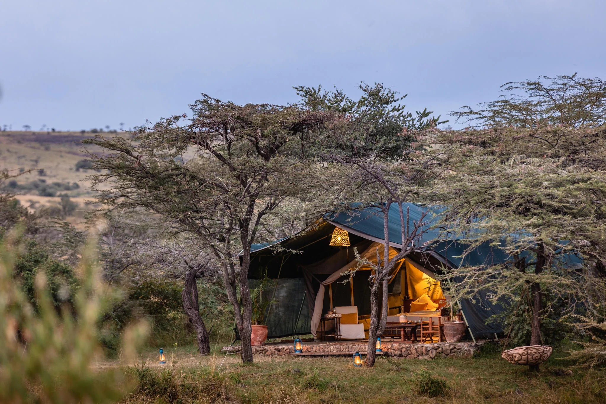 Classic Safari Tent at Hemingways River Camp Mara, Mara North Conservancy, Kenya.