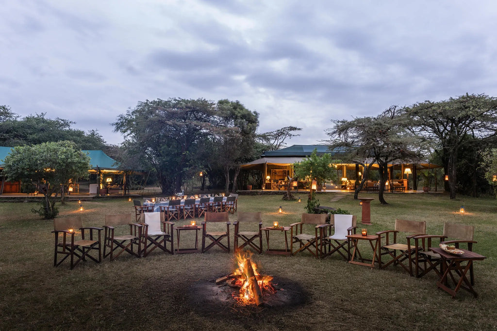 Sundowner Setup in the camp at Hemingways River Camp Mara, Mara North Conservancy, Kenya.