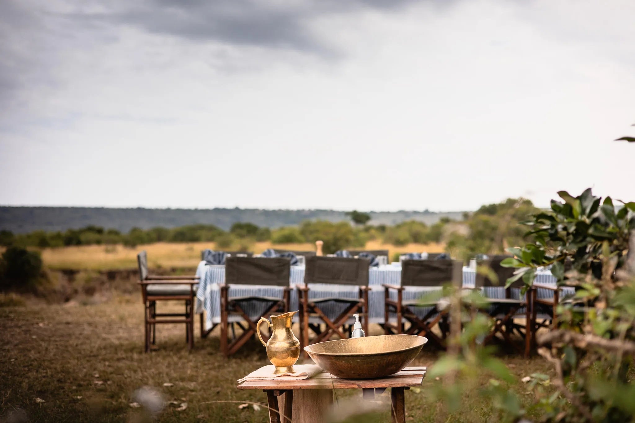 Bush Dining at Hemingways River Camp Mara, Mara North Conservancy, Kenya.