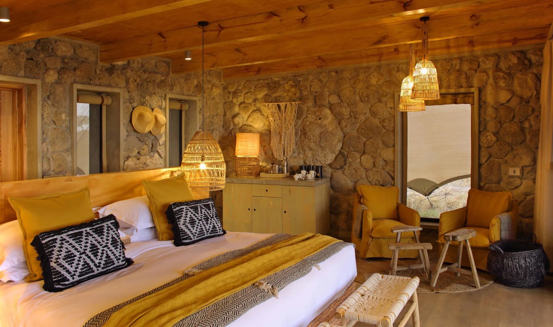 Namiri Plains - Bedroom at Namiri Plains Camp, Eastern Serengeti, Tanzania.