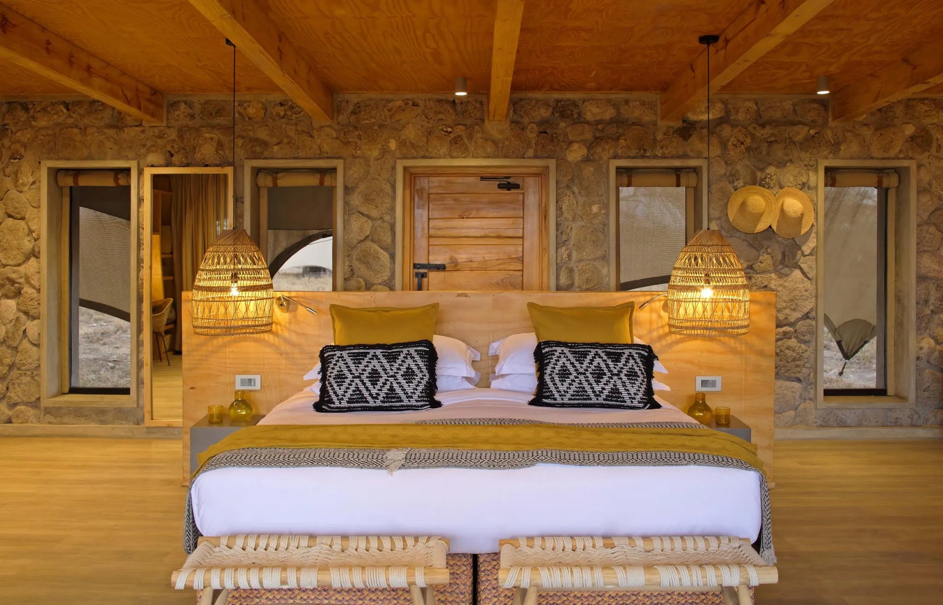 Namiri Plains - Bedroom at Namiri Plains Camp, Eastern Serengeti, Tanzania.
